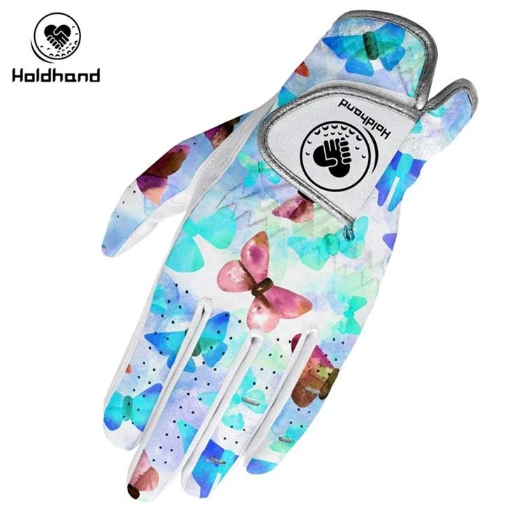 Premium Synthetic Golf Gloves With Fashion Printing Design For Golf Weather.