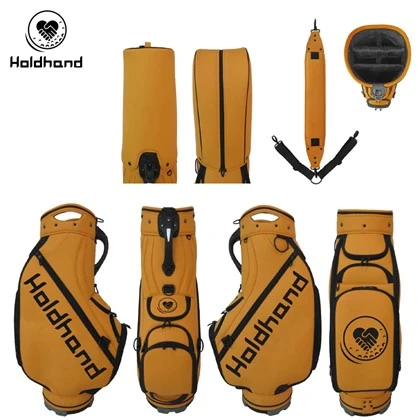 Logotip personalitzat Accepta la bossa de personal de golf de cuir PU negre Venda a l'engròs de bossa impermeable per a personal de golf d'emmagatzematge gran