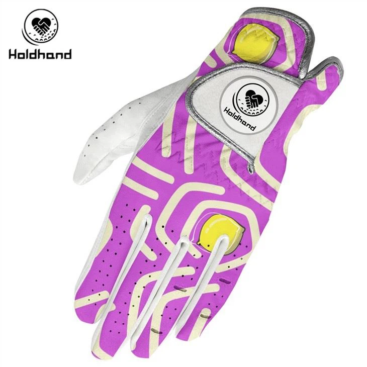 Microfiber Mixed PU Leather Golf Gloves Pattern Printing Breathable And Comfortable