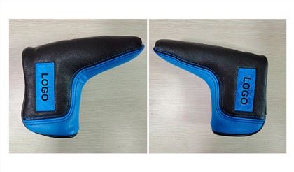 Funda de capçal de putter de cuir PU empalmat amb logotip de brodat marca OEM